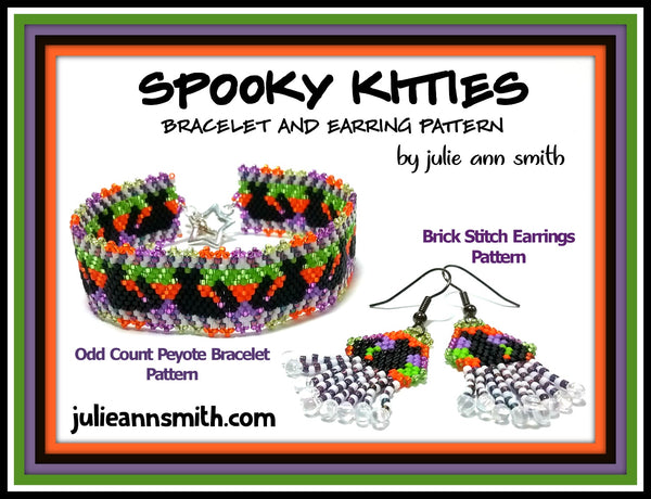 SPOOKY KITTIES Bracelet and Earring Pattern