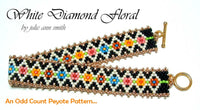 WHITE DIAMOND FLORAL Skinny Mini Bracelet Pattern
